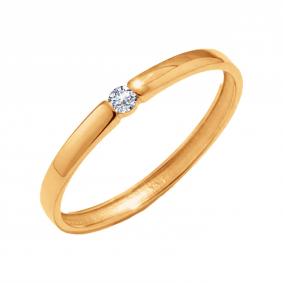 Золотое кольцо Karatov Т10101И195 с бриллиантом Т10101И195 фото