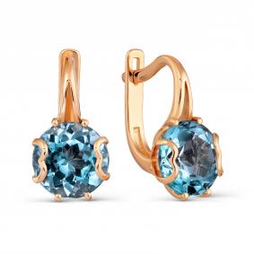 Золотые серьги Karatov Т101027763-01 с Лондон топазом Т101027763-01 фото