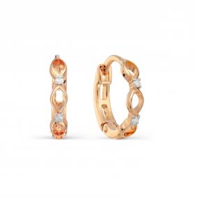 Золотые серьги Karatov Т101027793 с бриллиантом Т101027793 фото