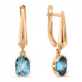 Золотые серьги Karatov Т10102Б026-01 с топазом Т10102Б026-01 фото