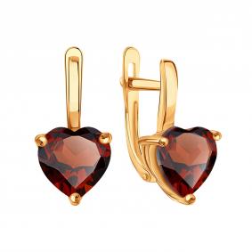 Золотые серьги Karatov Т10102В948 с гранатом Т10102В948 фото