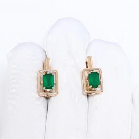 Золотые серьги Karatov Т10102Г823 с агатом Т10102Г823 фото