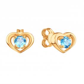 Золотые серьги Karatov Т10102Е283 с топазом Т10102Е283 фото