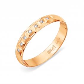 Золотое обручальное кольцо 3,48 мм Karatov с бриллиантом Т10161739-02 Т10161739-02 фото