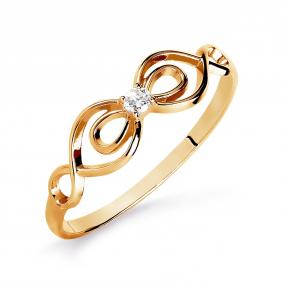 Золотое кольцо Karatov Т102015675 с фианитом Т102015675 фото