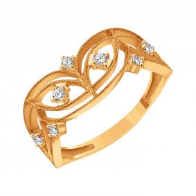 Золотое кольцо Karatov Т10201Б926 с фианитом Т10201Б926 фото