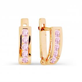 Золотые серьги Karatov Т102025448-08 с фианитом Т102025448-08 фото