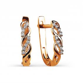 Золотые серьги Karatov Т102025815 с фианитом Т102025815 фото