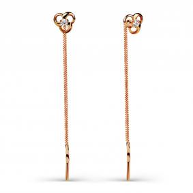 Золотые серьги Karatov Т102025826 с фианитом Т102025826 фото