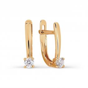 Золотые серьги Karatov Т102027406 с фианитом Т102027406 фото