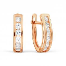 Золотые серьги Karatov Т102028242 с фианитом Т102028242 фото