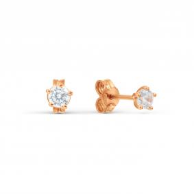 Золотые серьги Karatov Т102028264 с фианитом Т102028264 фото