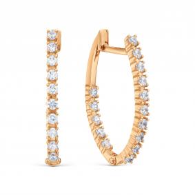 Золотые серьги Karatov Т10202Б479 с фианитом Т10202Б479 фото