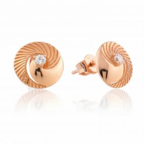 Золотые серьги Karatov Т10202Е586 с фианитом Т10202Е586 фото