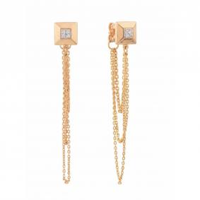 Золотые серьги Karatov Т10202Е593 с фианитом Т10202Е593 фото