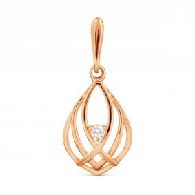 Золотая подвеска Karatov Т102035106 с фианитом Т102035106 фото