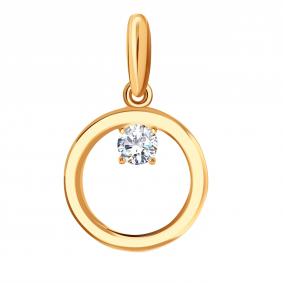 Золотая подвеска Karatov Т102035824 с фианитом Т102035824 фото