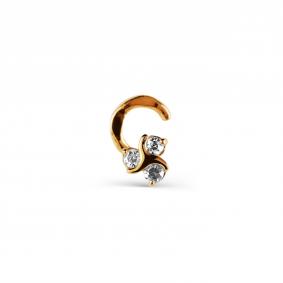 Золотой пирсинг в нос Karatov с фианитом Т10207076 Т10207076 фото