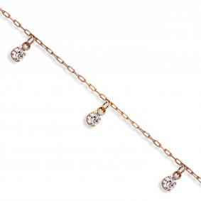 Золотой браслет на ногу Karatov с фианитом Т10210583 Т10210583 фото