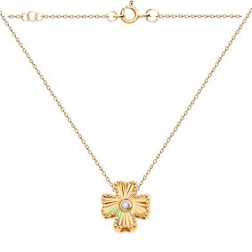 Золотое колье Karatov Т102112255 с фианитом Т102112255 фото