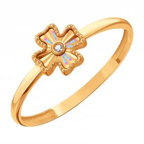 Золотое кольцо Karatov Т10261И042 с фианитом Т10261И042 фото