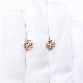 Золотые серьги Karatov Т10262Е387 с фианитом Т10262Е387 фото