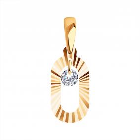 Золотая подвеска Karatov Т102636389 с фианитом Т102636389 фото