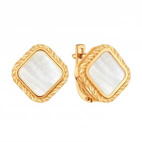 Золотые серьги Karatov Т10302Е143 с перламутром Т10302Е143 фото