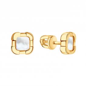 Золотые серьги Karatov Т10302Е146 с перламутром Т10302Е146 фото