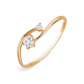 Золотое кольцо Karatov Т107017246 с фианитом Т107017246 фото