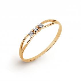 Золотое кольцо Karatov Т107017257 с фианитом Т107017257 фото