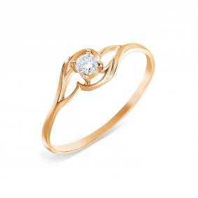 Золотое кольцо Karatov Т107017265 с фианитом Т107017265 фото