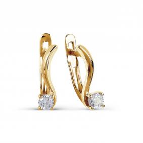 Золотые серьги Karatov Т107027350 с фианитом Т107027350 фото