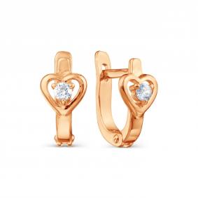 Золотые серьги Karatov Т107027641 с фианитом Т107027641 фото