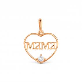 Золотая подвеска мама Karatov с фианитом Т107034698 Т107034698 фото