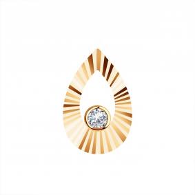 Золотая подвеска Karatov Т107636388 с фианитом Т107636388 фото