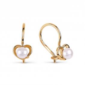 Золотые серьги Karatov Т108027381 с жемчугом Т108027381 фото