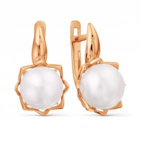 Золотые серьги Karatov Т108028232 с жемчугом Т108028232 фото