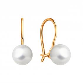 Золотые серьги Karatov Т10802В329 с жемчугом Т10802В329 фото