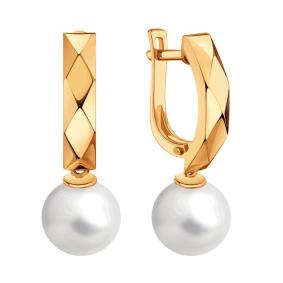 Золотые серьги Karatov Т10802Г967 с жемчугом Т10802Г967 фото