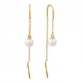 Золотые серьги Karatov Т10802Е742 с жемчугом Т10802Е742 фото