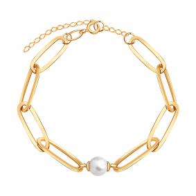 Золотой браслет Karatov Т108101094 с жемчугом Т108101094 фото