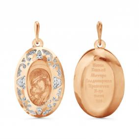 Золотая подвеска Иконка Божией Матери Владимирская Karatov Т110935059 Т110935059 фото