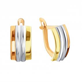 Серьги из комбинированного золота Karatov Т13002Г977 Т13002Г977 фото