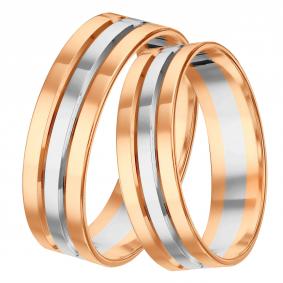 Обручальное кольцо 5 мм из комбинированного золота Karatov Т130619022 Т130619022 фото