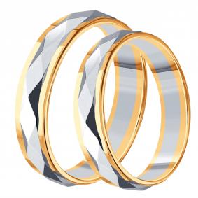 Обручальное кольцо 4,5 мм из комбинированного золота Karatov Т13061Д694 Т13061Д694 фото