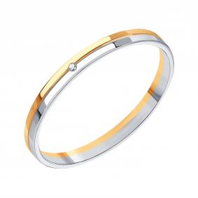 Кольцо из комбинированного золота Karatov Т131013903-ЛЛ с бриллиантом Т131013903-ЛЛ фото