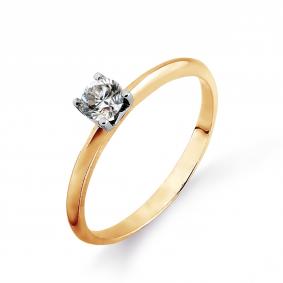 Золотое кольцо Karatov Т131014680 с бриллиантом Т131014680 фото