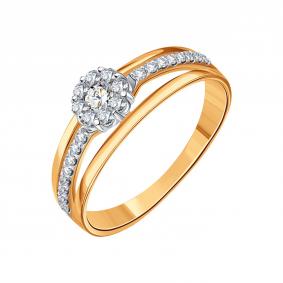 Золотое кольцо Karatov Т131015104 с бриллиантом Т131015104 фото