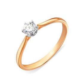 Золотое кольцо Karatov Т131017502 с бриллиантом Т131017502 фото